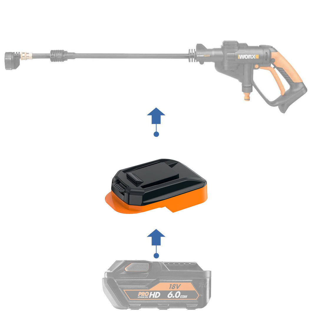 Adaptateur de batterie AEG 18V vers WORX 20V PowerShare (Orange)