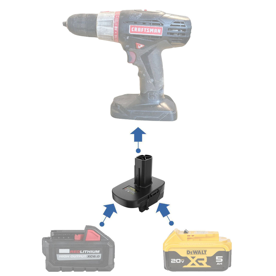 Adaptateur de batterie Milwaukee 18V vers Craftsman 19,2V