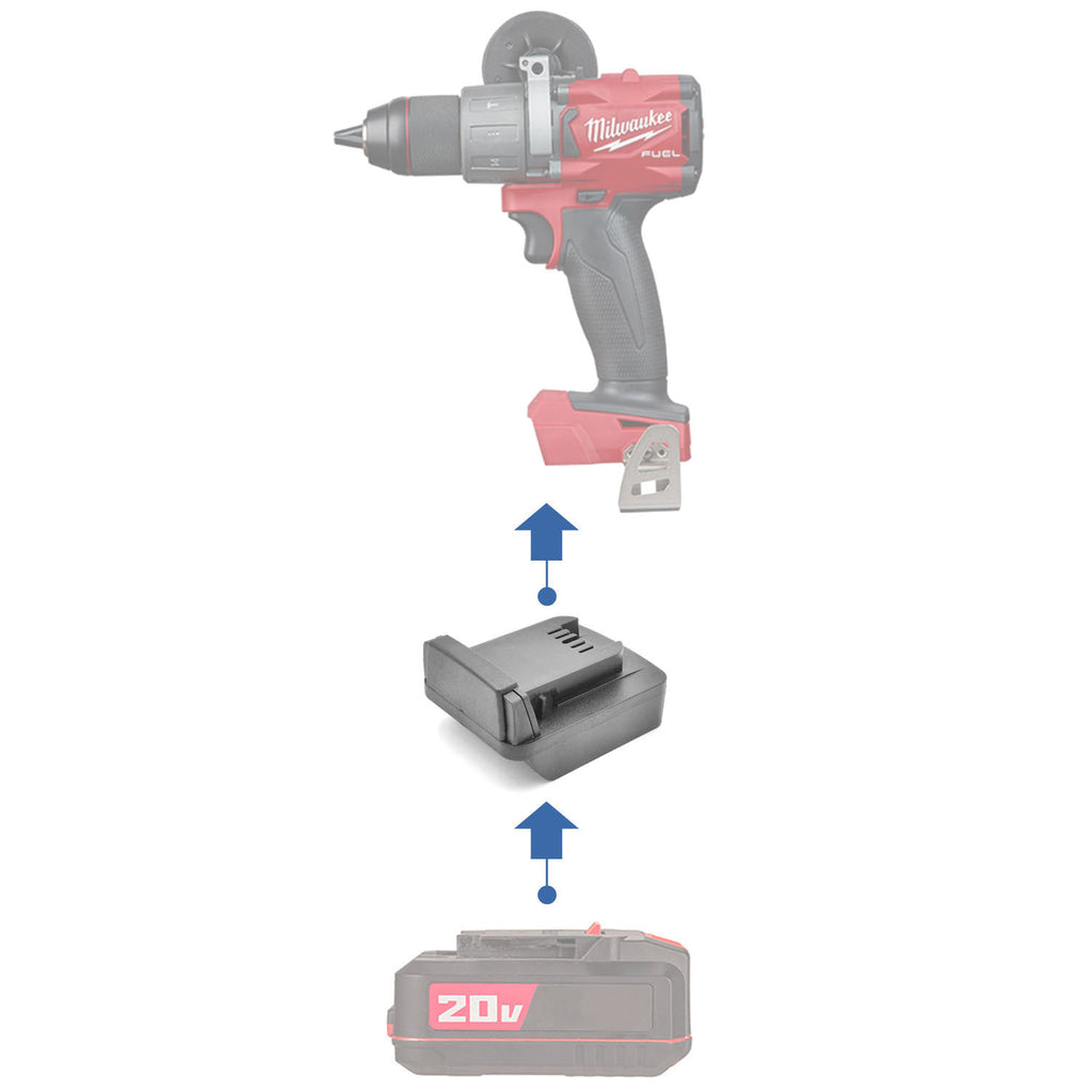 Adaptateur de batterie Bauer 20V vers Milwaukee 18V