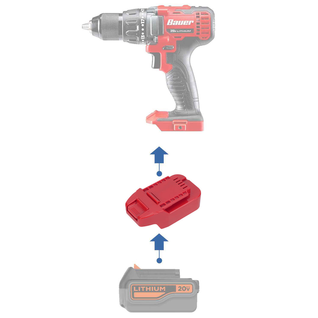 Black and Decker 20V to Bauer 20V Battery Adapter