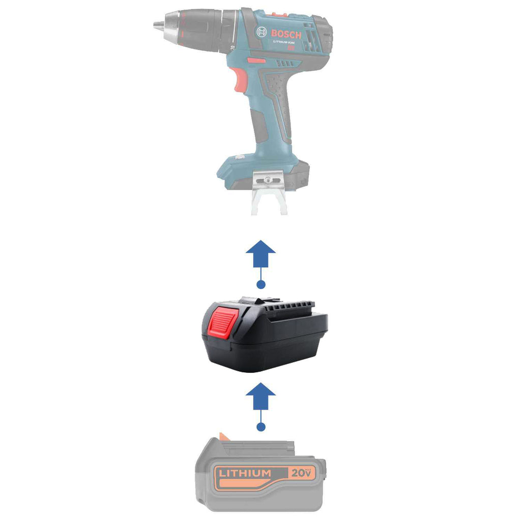 Black and Decker 20V vers Bosch (Bleu) 18V Adaptateur de batterie