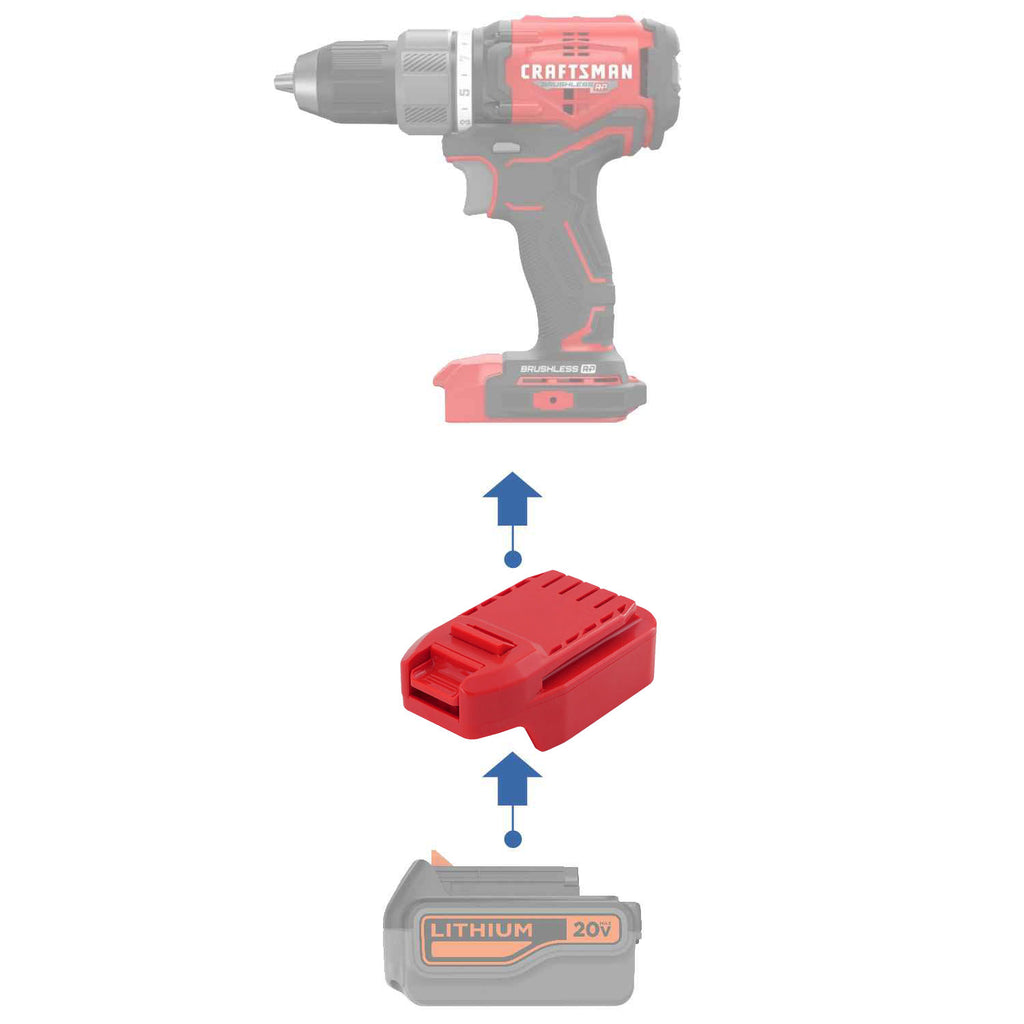 Adaptateur de batterie Black and Decker 20V vers Craftsman 20V