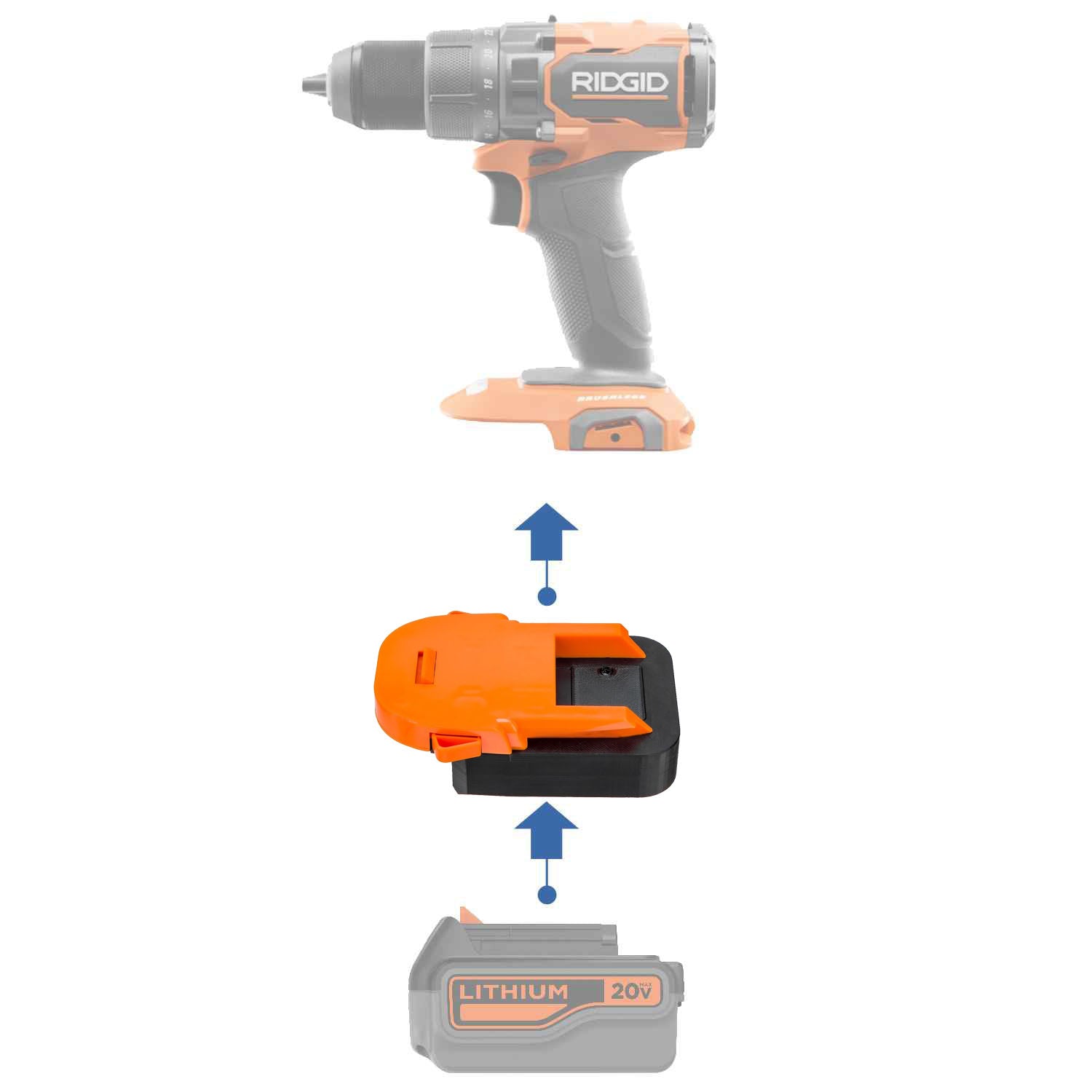 Adaptateur de batterie Black and Decker 20V vers AEG 18V