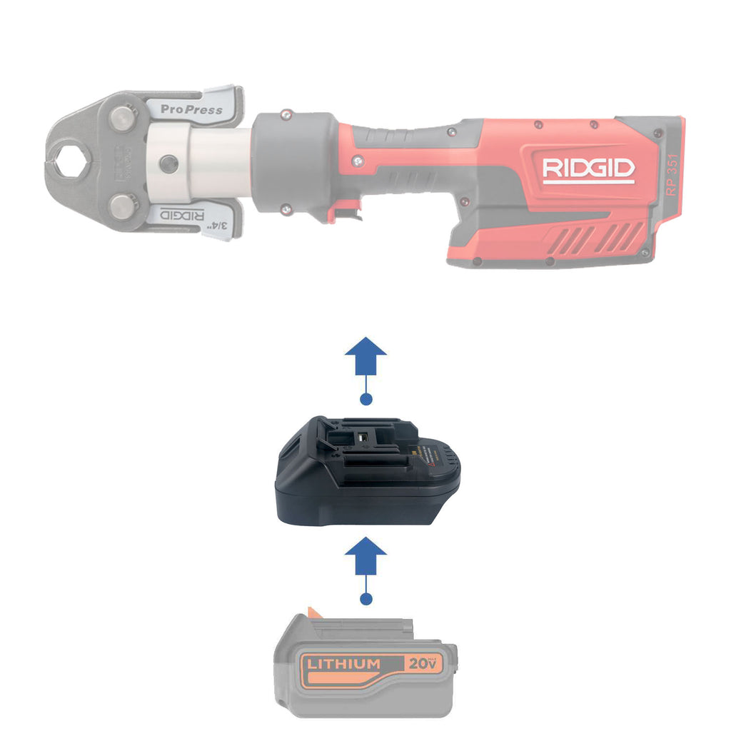 Adaptateur de batterie Black and Decker 20V vers RIDGID RED 18V