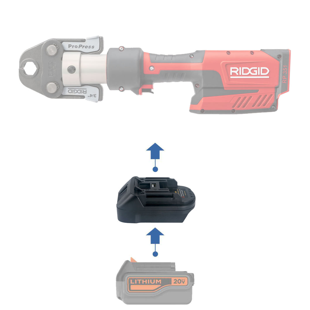 Black and Decker 20V à RIDGID Rouge (Plomberie) 18V Adaptateur de Batterie