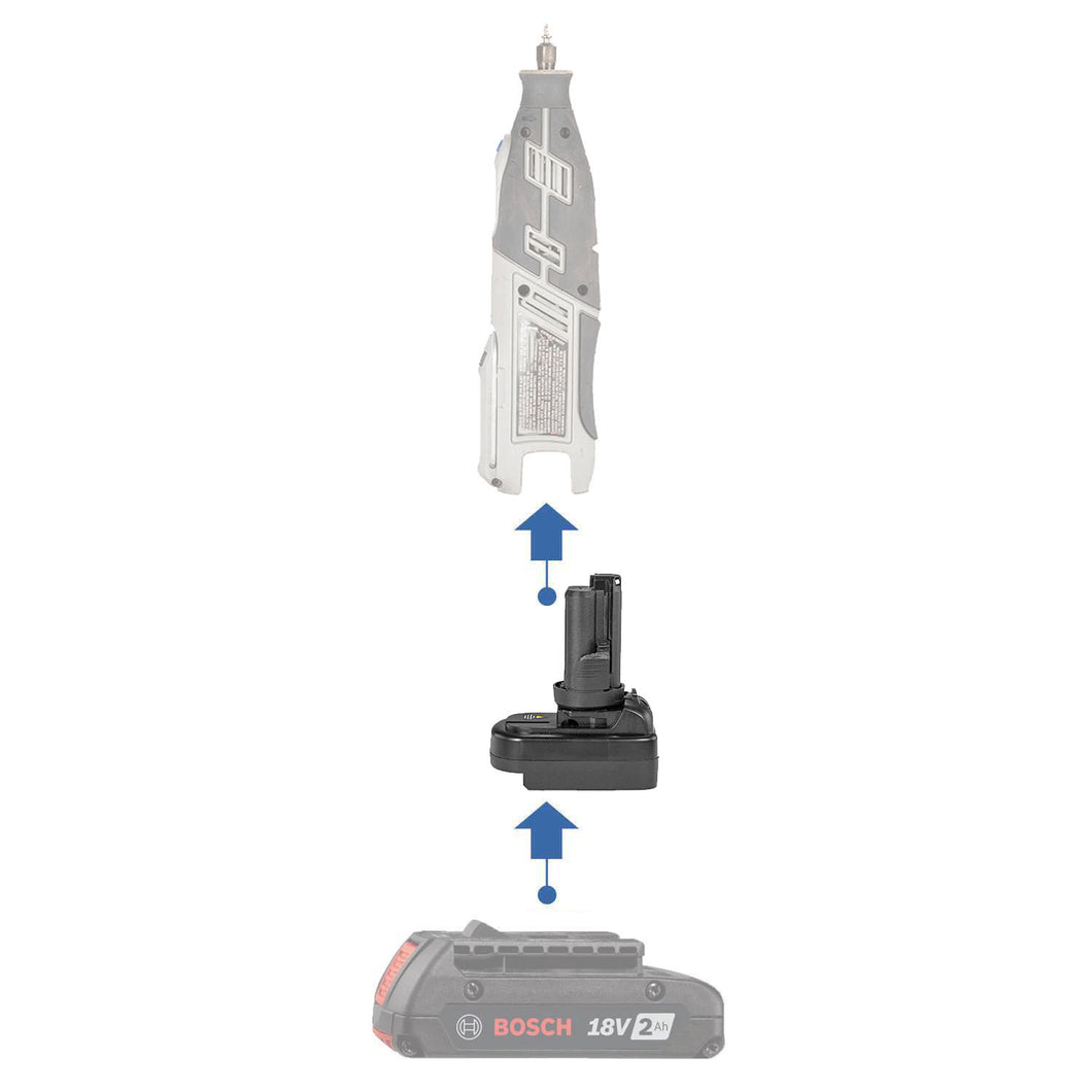 Adaptateur de batterie Bosch (Bleu) 18V vers Dremel 12V (8220 8250)