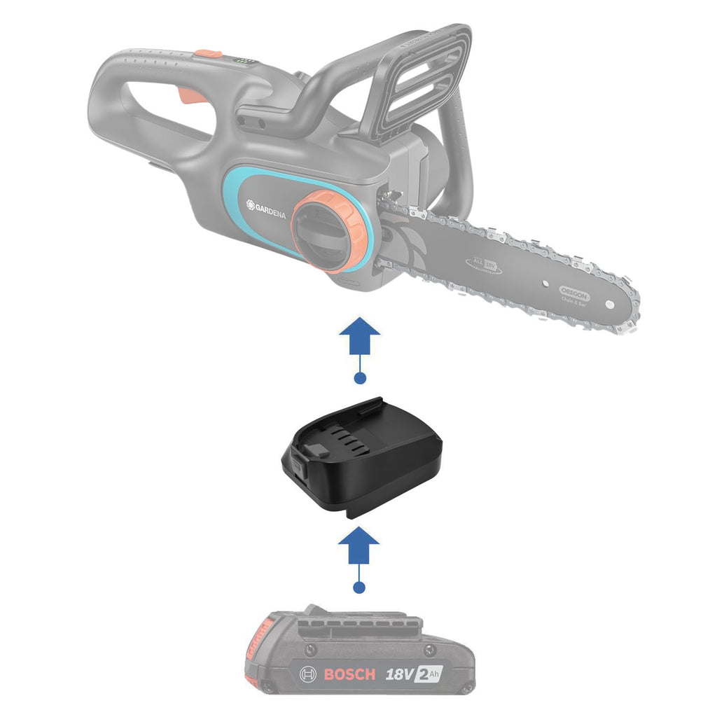 Bosch 18V GBA (Blue) to Gardena 18V P4A battery adapter - installation guide