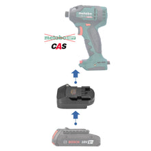 Charger l&#39;image dans la galerie, Adaptateur de batterie Bosch (Bleu) 18V vers Metabo 18V CAS
