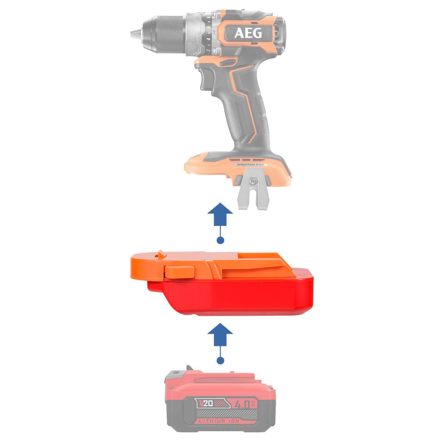 Adaptateur de batterie Craftsman 20V vers AEG 18V