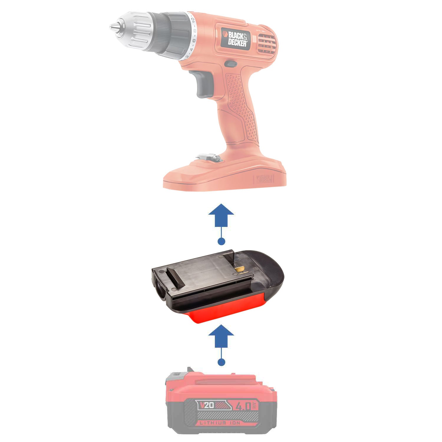 Craftsman 20V to Black and Decker 18V Ni-Cd Battery Adapter