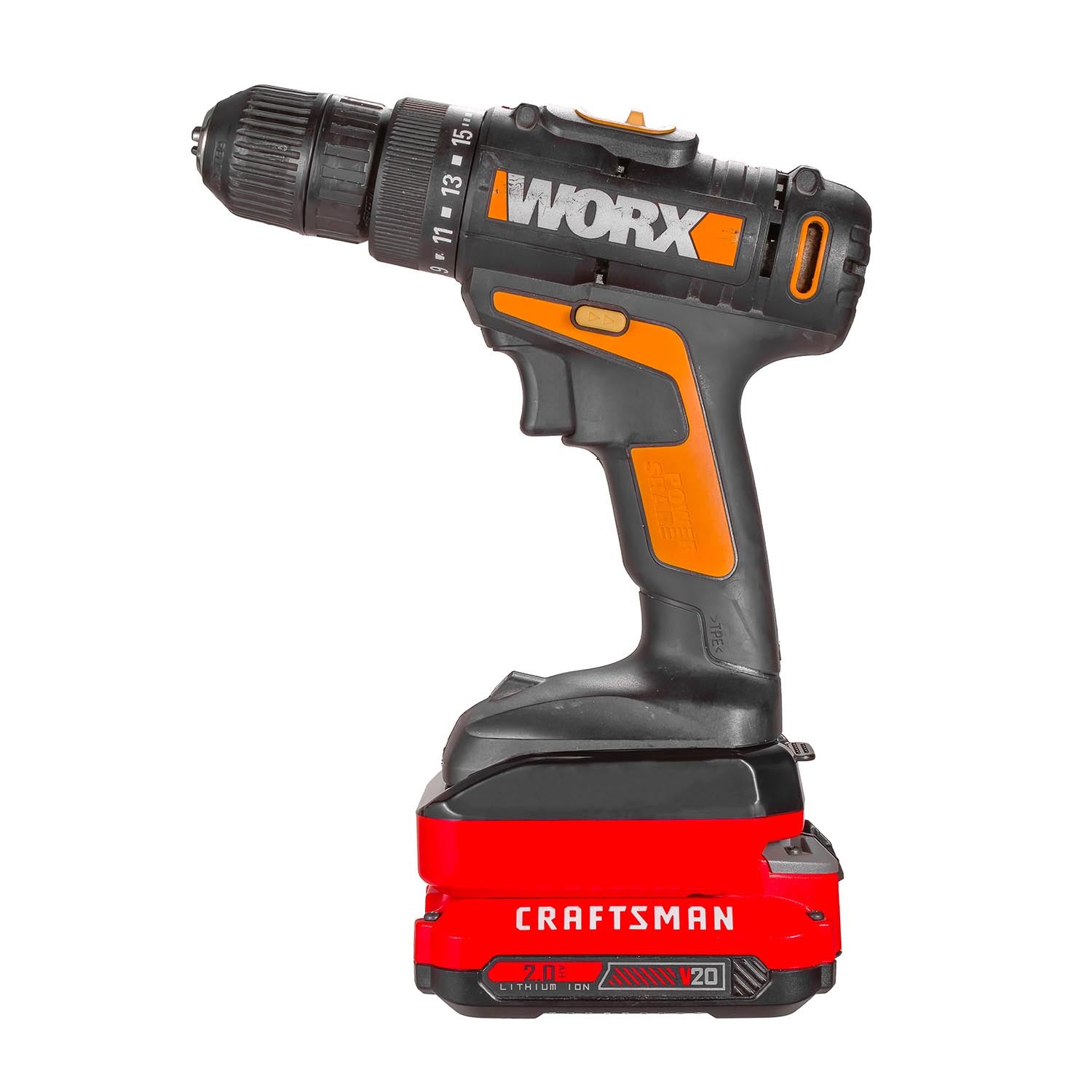Craftsman 20V to WORX 20V PowerShare (Orange) Battery Adapter