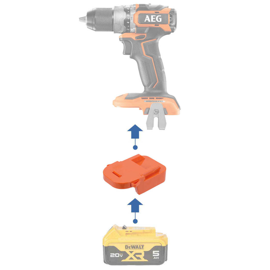Adaptateur de batterie DeWalt 20V vers AEG 18V