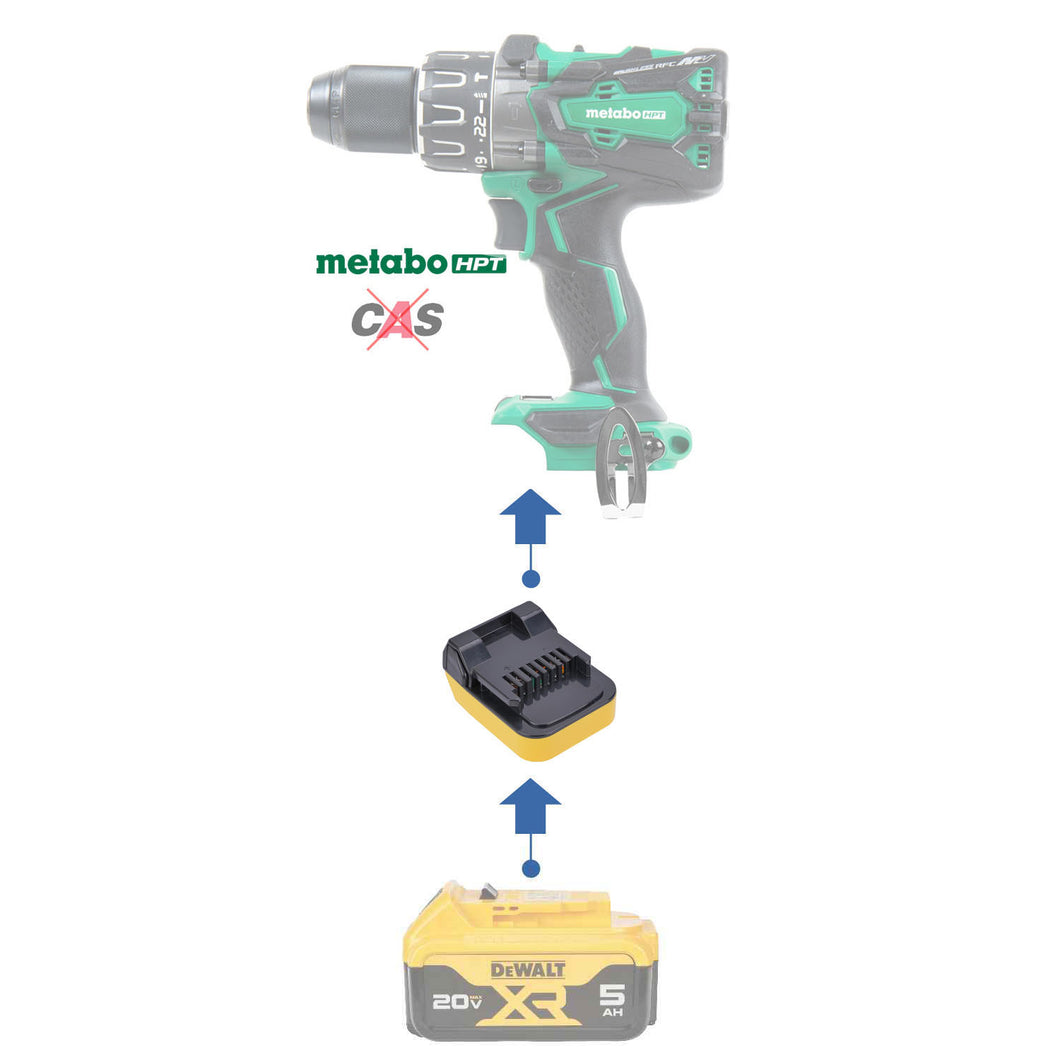 Adaptateur de batterie DeWalt 20V vers Metabo HPT 18V