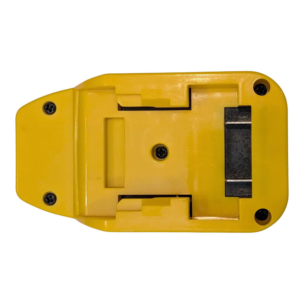DeWalt 20V MAX to Black and Decker 20V battery adapter - battery-side face with the rail channel and screws