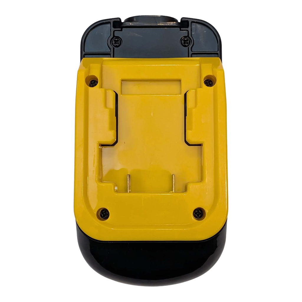DeWalt 20V MAX to Black and Decker 18V Ni-Cd battery adapter - battery-side connection with twin copper blades, four screws