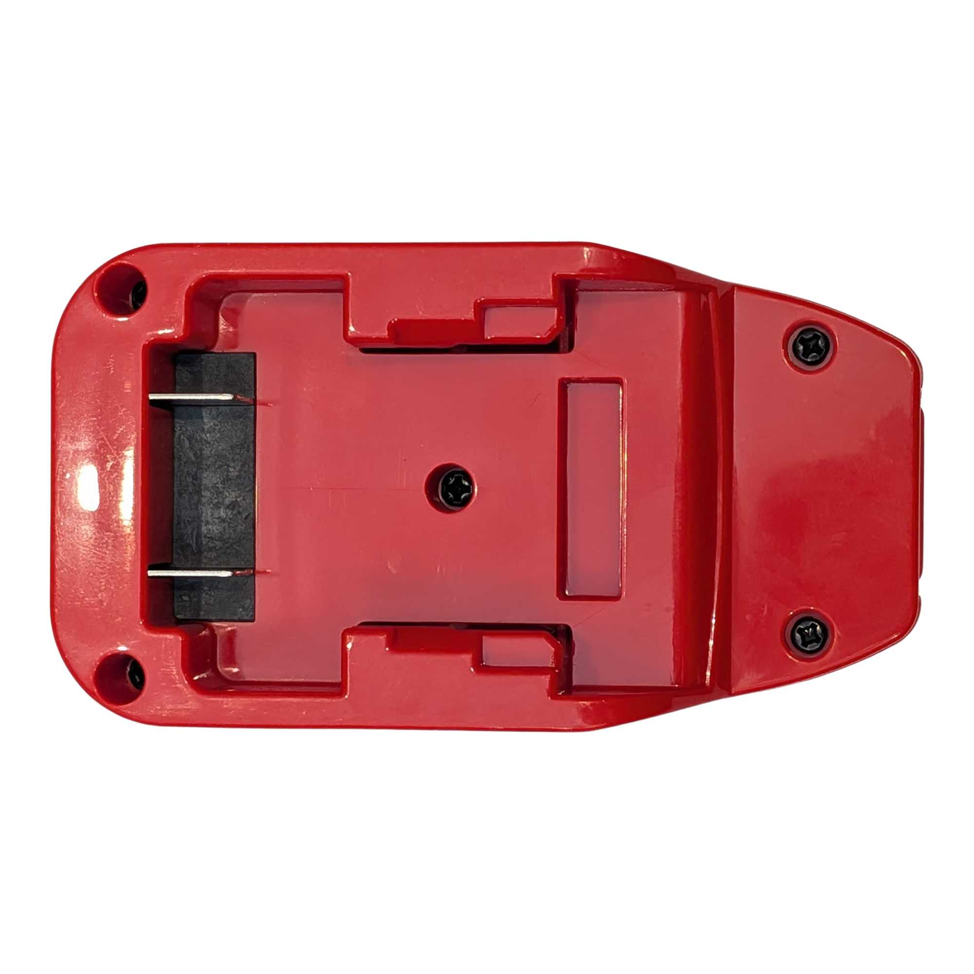 DeWalt 20V MAX to Craftsman 20V battery adapter - battery-side connection with twin copper blades and the mounting screws