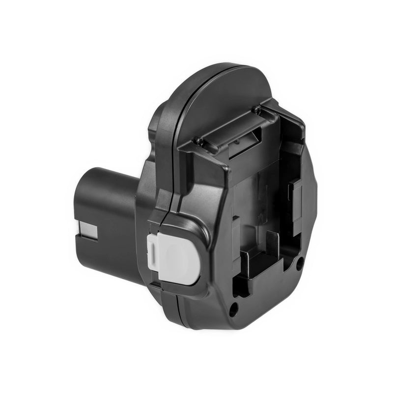 DeWalt 20V MAX to Makita 18V Ni-Cd/Ni-MH battery adapter - battery-side connection with the release button on the side