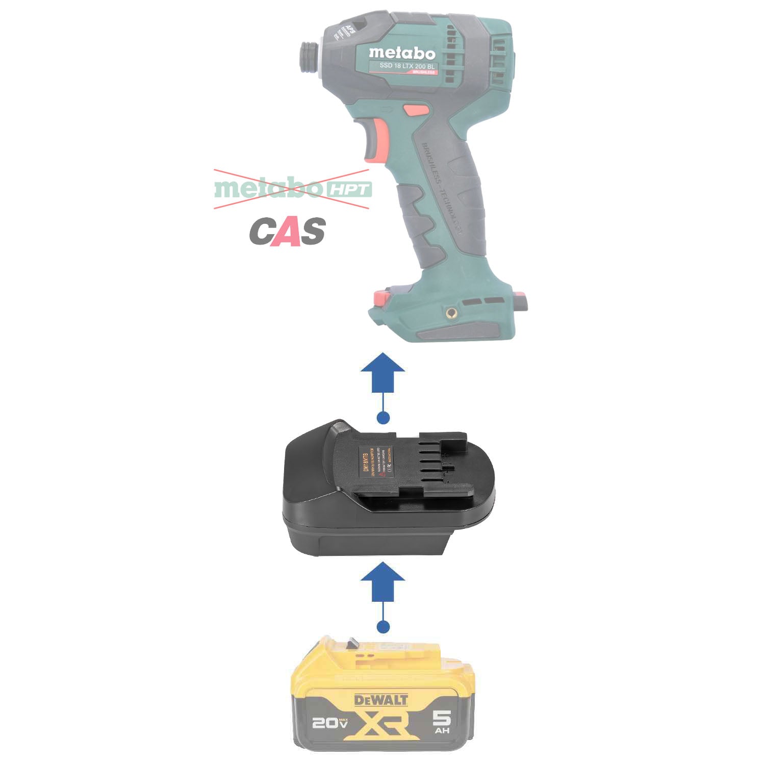 DeWalt 20V to Metabo 18V CAS Battery Adapter