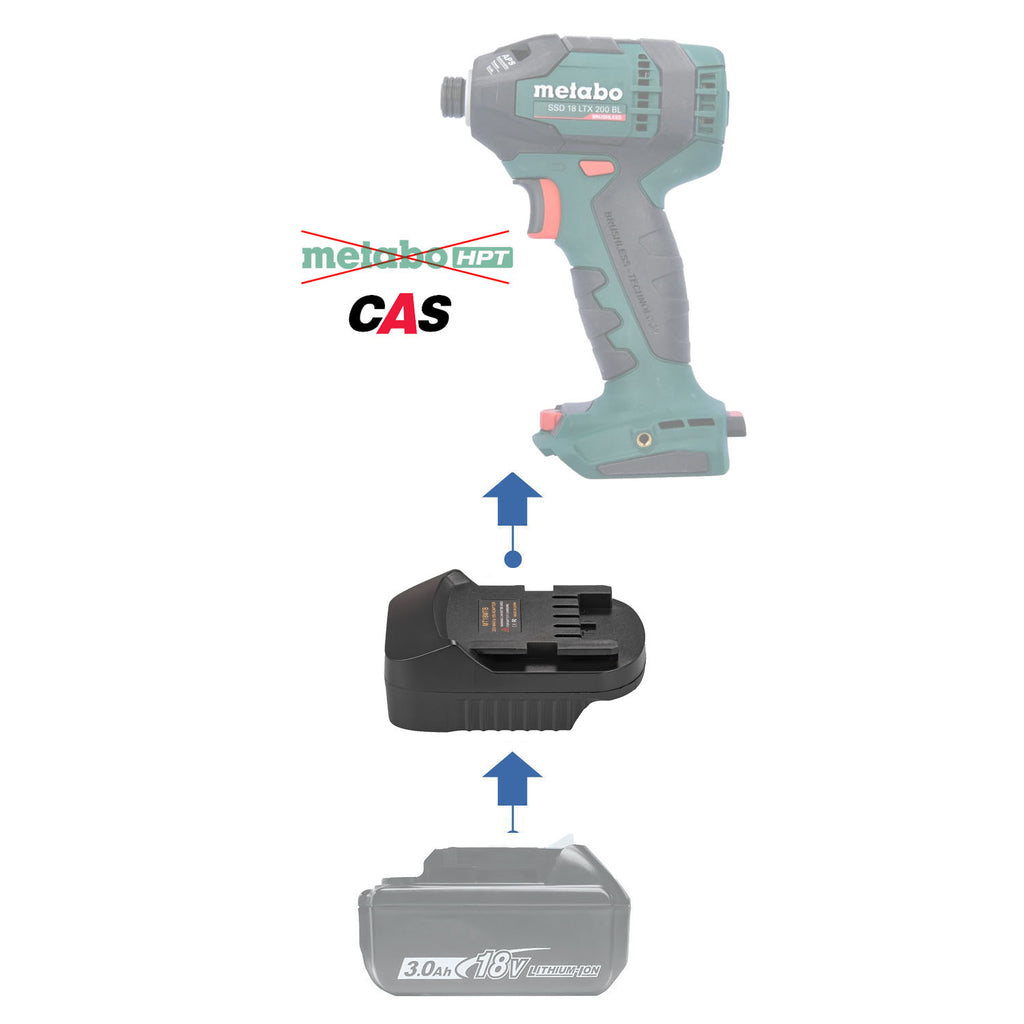 Adaptateur de batterie Makita 18V vers Metabo 18V CAS