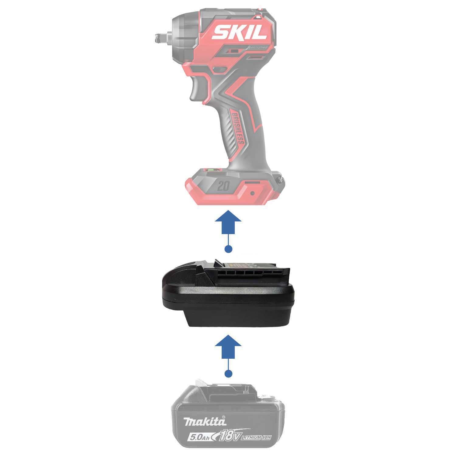 Makita 18V to SKIL 20V Battery Adapter
