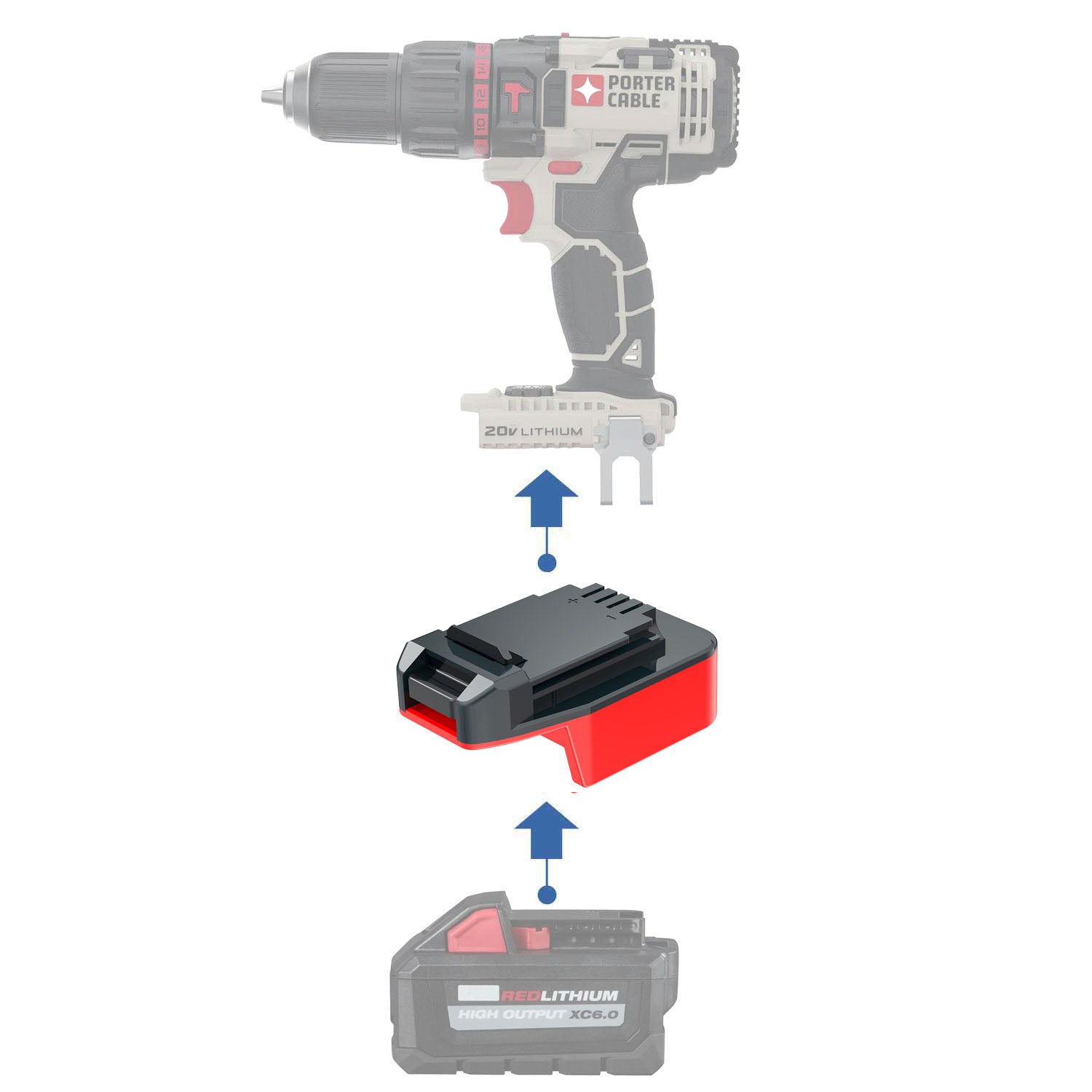 Milwaukee 18V to Porter Cable 20V Battery Adapter