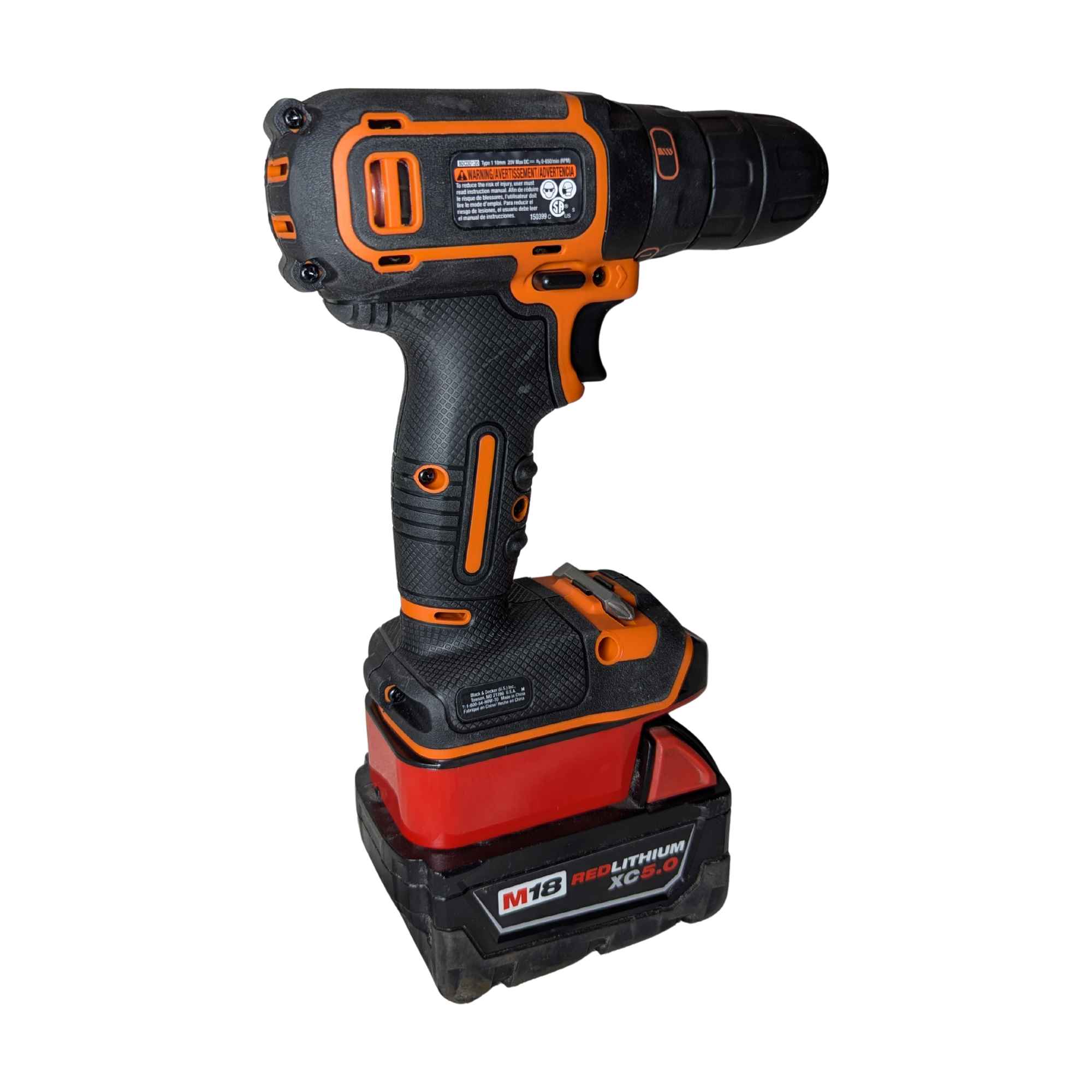 Adaptateur de batterie Milwaukee 18V vers Black and Decker 20V