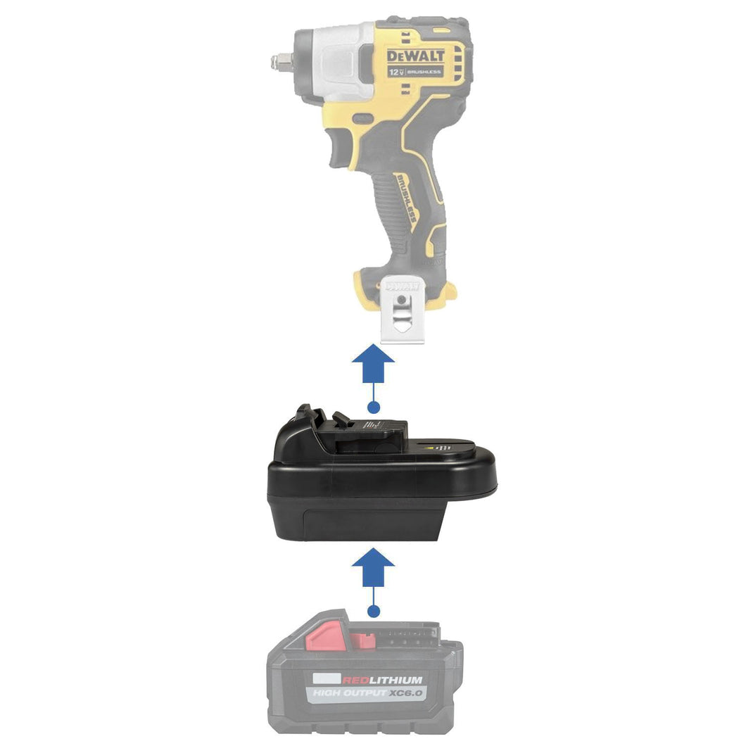 Adaptateur de batterie Milwaukee 18V vers DeWalt 12V