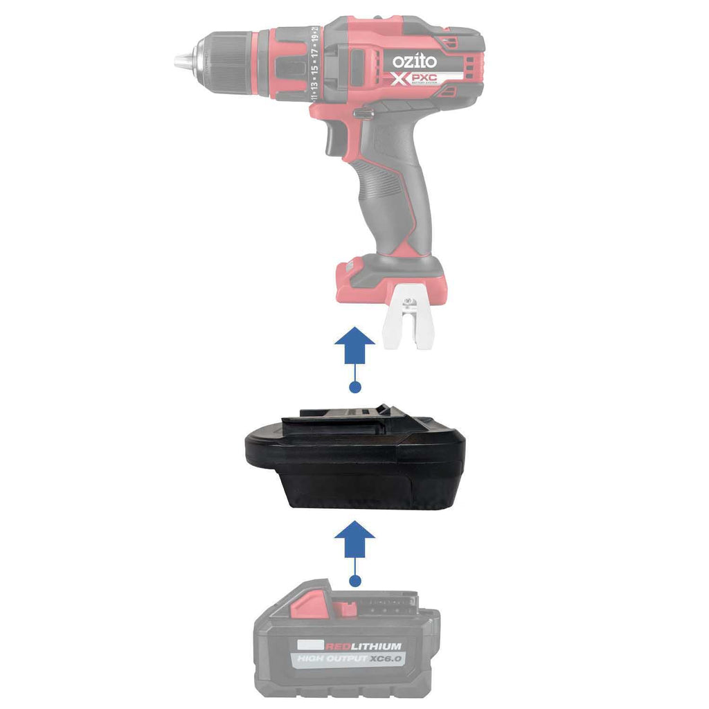 Milwaukee 18V to Ozito PXC 18V Battery Adapter