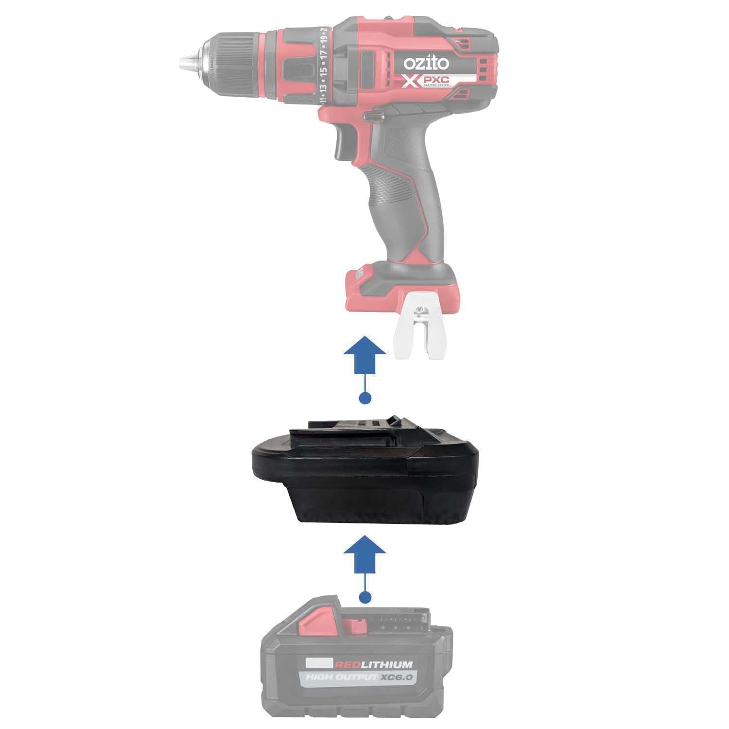 Milwaukee 18V to Ozito PXC 18V Battery Adapter