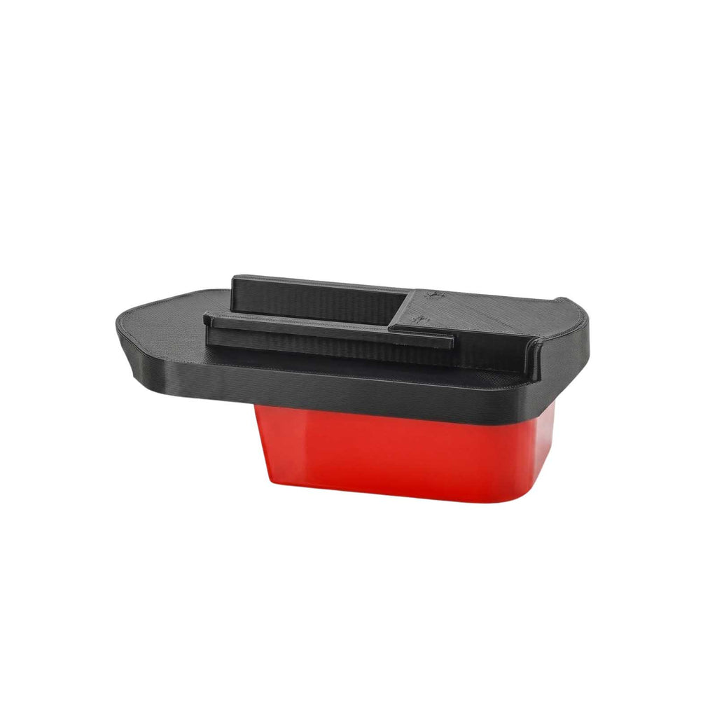 Milwaukee M18 to Porter Cable 19.2V Ni-Cd battery adapter - tool-side connection with twin rails, moulded polarity marks