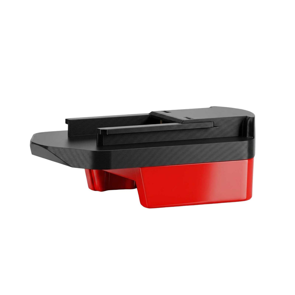 Milwaukee M18 to Porter Cable 19.2V Ni-Cd battery adapter - tool-side connection with twin rails, moulded polarity marks