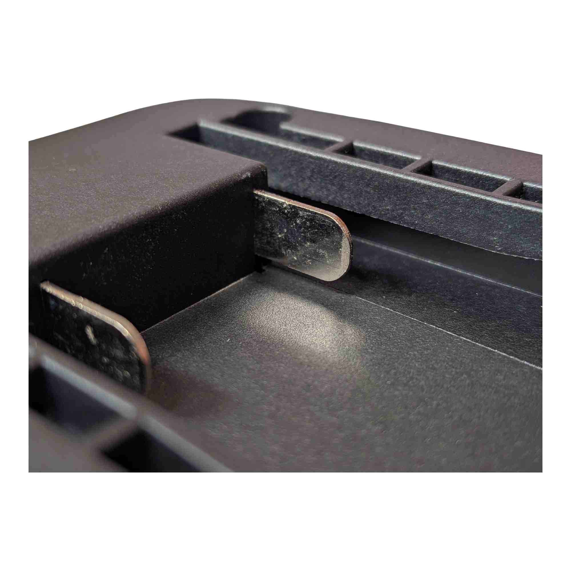 Parkside X20V to Einhell 18V PXC battery adapter - close-up of the twin blade terminals on the battery-side connection