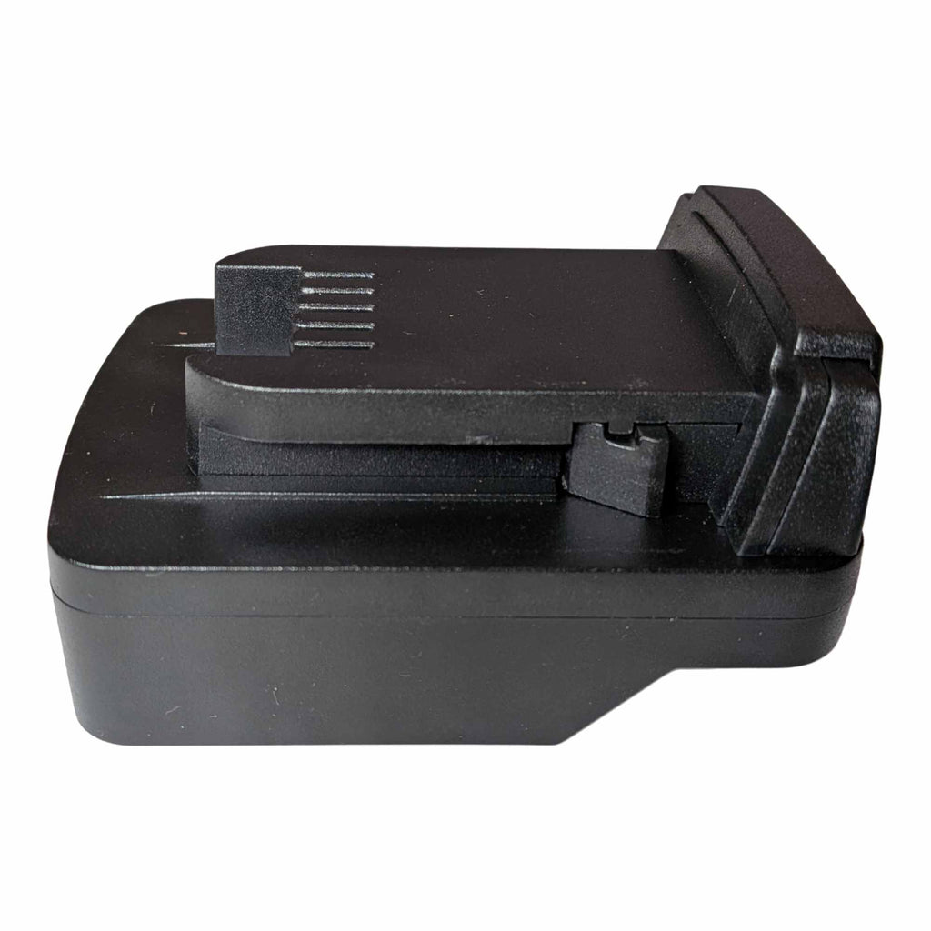 Parkside X20V to Milwaukee M18 battery adapter - Milwaukee tool-side connection with guide rails