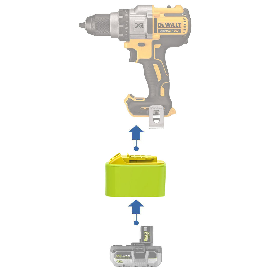 Adaptateur de batterie Ryobi 18V vers DeWalt 20V