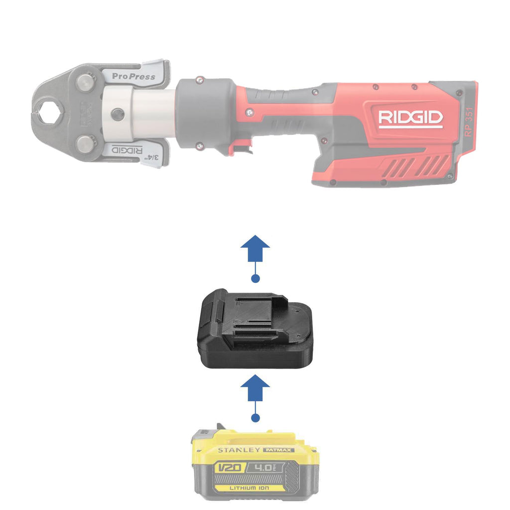 Stanley V20 vers RIDGID RED 18V Adaptateur de batterie
