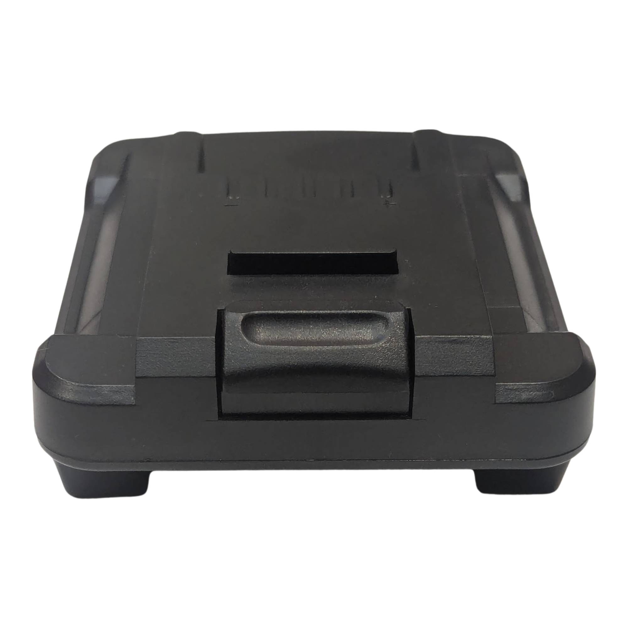 Black and Decker 20V to Ozito 18V PXC battery adapter - Ozito PXC tool-side end view with release catch and latch slot