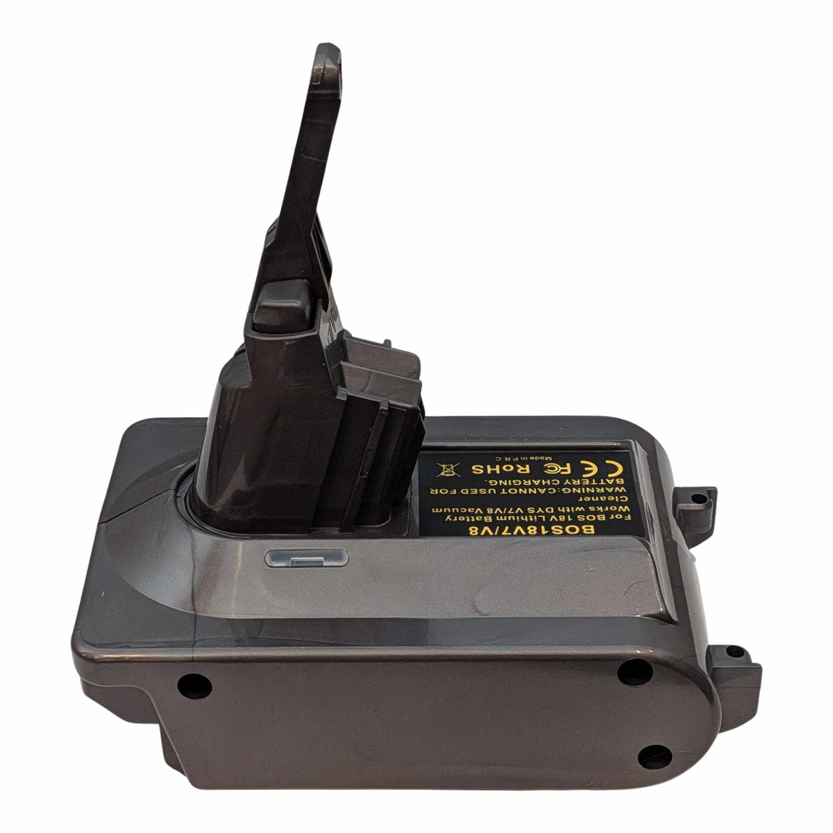 Bosch 18V GBA (Blue) to Dyson V7 battery adapter: Adapter, Left Side