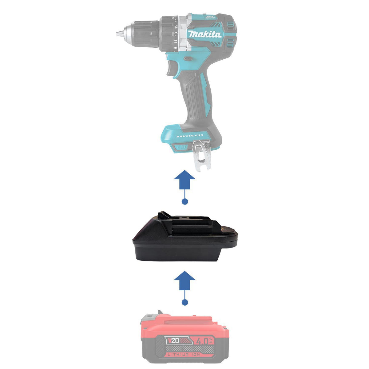 Craftsman 20V vers Makita 18V LXT Adaptateur de batterie