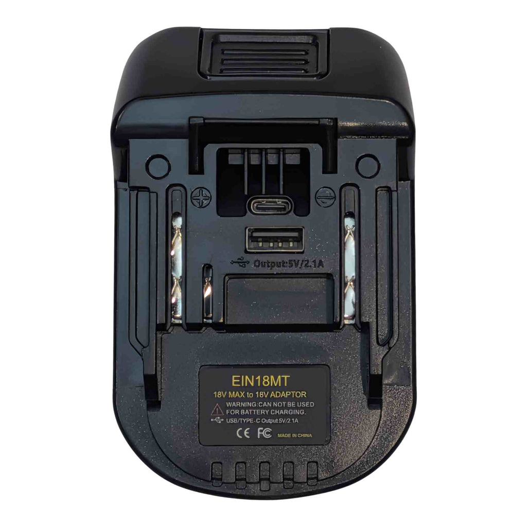 Einhell 18V PXC to RIDGID Plumbing battery adapter - plan view of the tool-side connection