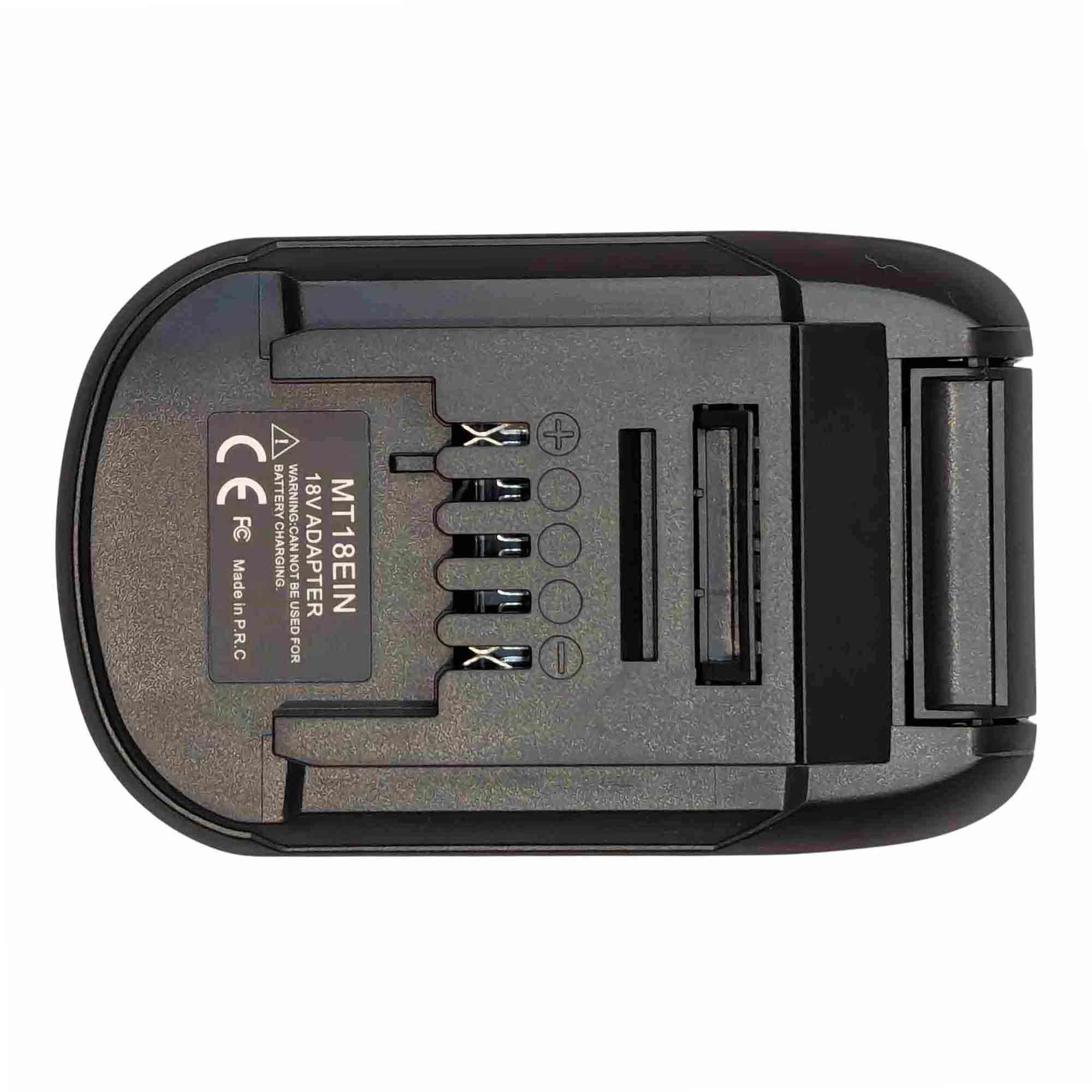 Makita 18V LXT to Einhell 18V PXC battery adapter - Einhell tool-side connection in plan view, five terminal slots