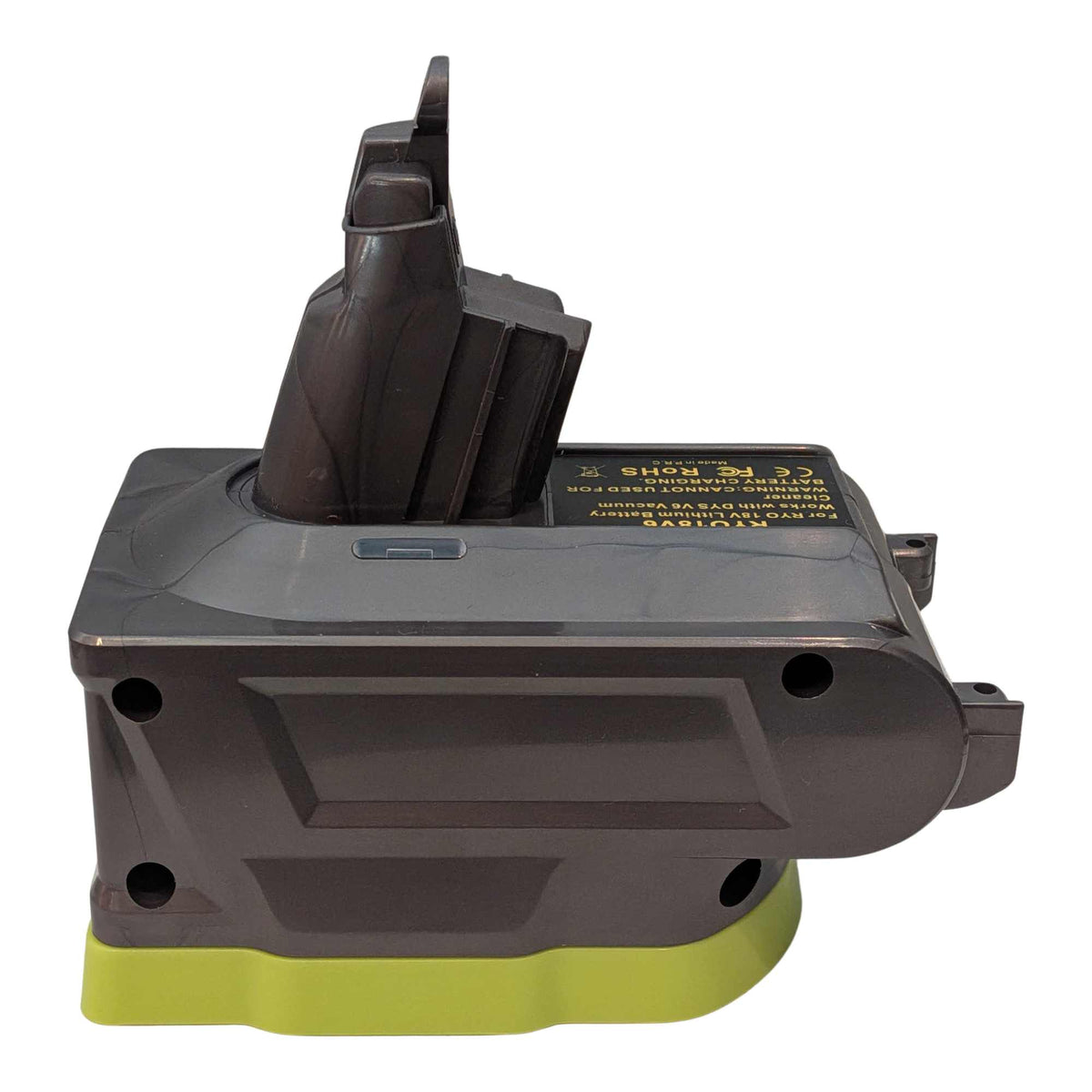 Ryobi 18V ONE+ to Dyson V6 battery adapter: Adapter, Left Side